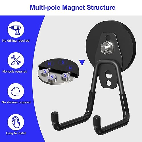 Heavy Duty Storage Magnetic Utility Hooks Large Garage Magnet Hooks with Anti