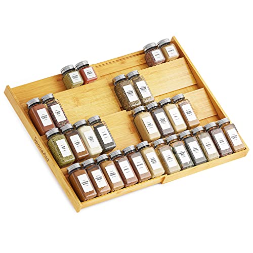 Bamboo Spice Drawer Organizer