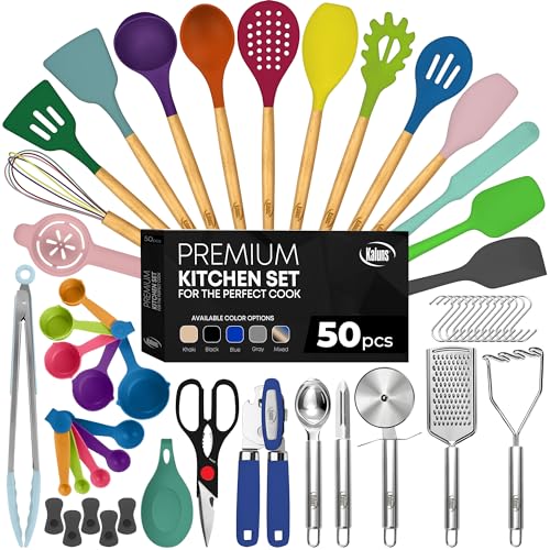 50 PCS Silicone Kitchen Utensils Set Complete Kitchen Set (Multicolor)