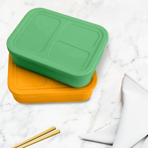 Platinum Silicone Bento Box with 3 Compartments