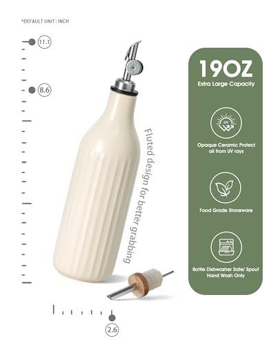 Olive Oil Dispenser Bottle (White and Green)