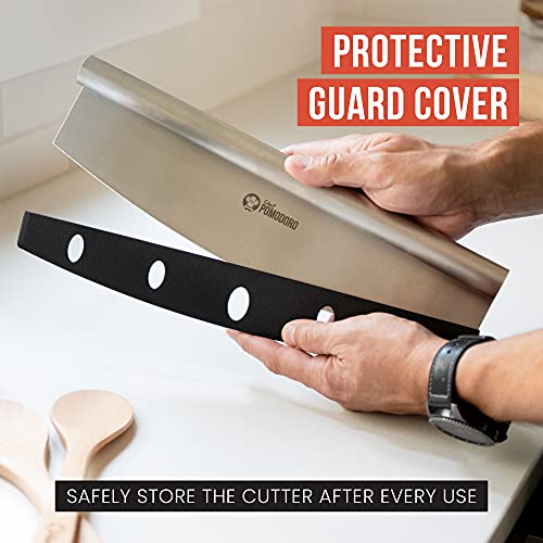 Pizza Cutter Rocker Knife with Protective Cover