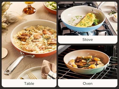 Non Stick Ceramic Frying Pan Set Nonstick Skillet Set 8 (Colorful / 8+9.5+11 Inch)