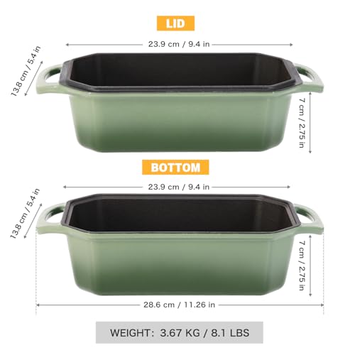 Bread Pan Cast Iron Loaf Pan with Lid Bread Loaf Pan 8.5x4.5 Inch Loaf Pan Enameled Cast Iron Sourdough Loaf Pan