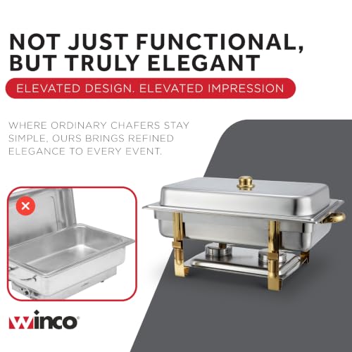 8 qt Silver Malibu Stainless Steel Chafer with Accents (8 Quart (Full Size))
