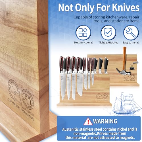Magnetic Knife Block (light wood color / 15.5*8.7 inch without board)
