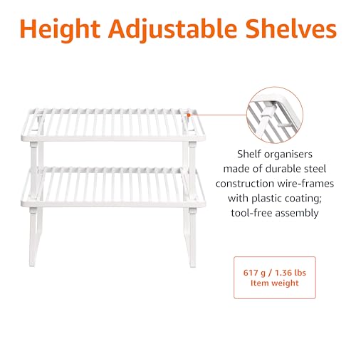 Stackable Metal Kitchen Storage Shelves for Dishes