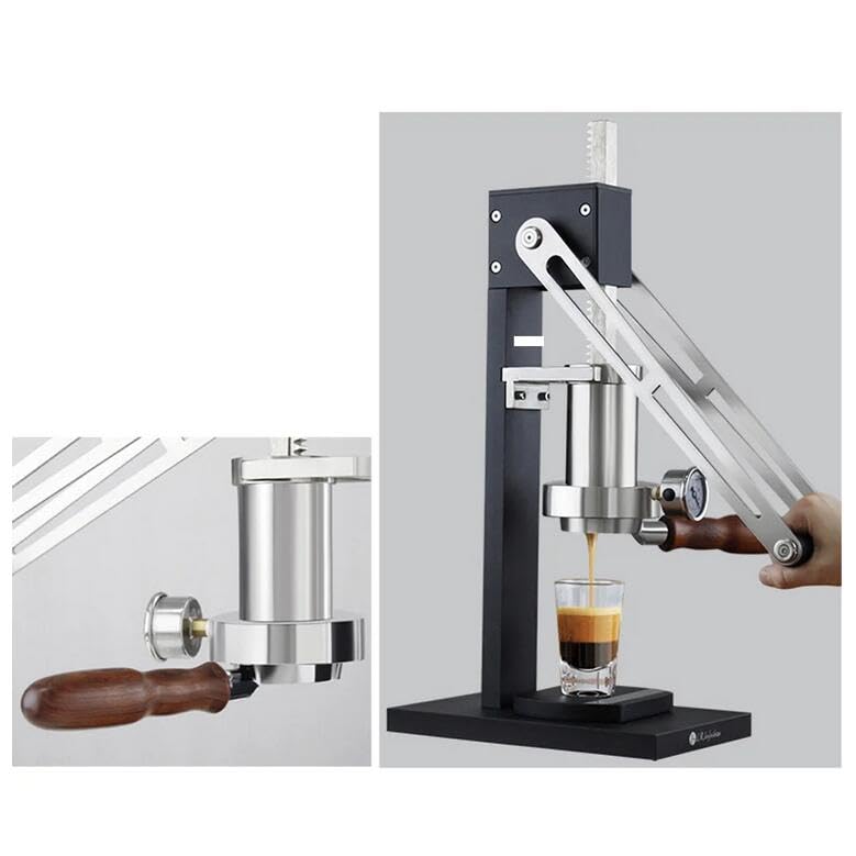 Hand Pressed Coffee Machine Manual Espresso Commercial Home Outdoor Extraction Variable Pressure Lever Coffee Machine (Black)