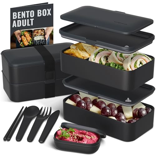 Premium Bento Box Adult Lunch Box with Compartments for Women & Men