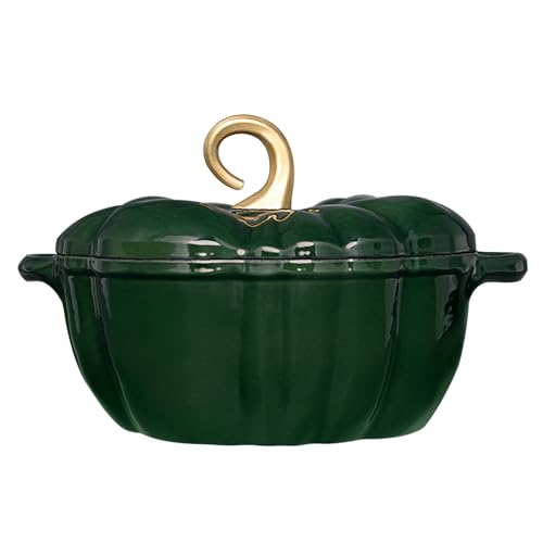 Pumpkin Dutch Oven Pot with Lid 3.8 Qt (Green / 3.8 qt)