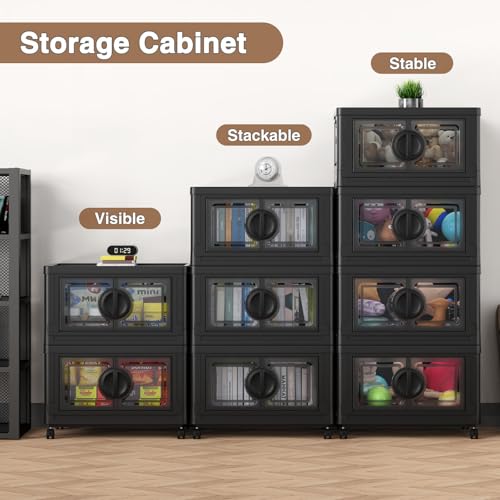 Lockable Stackable Storage Bins with Lids