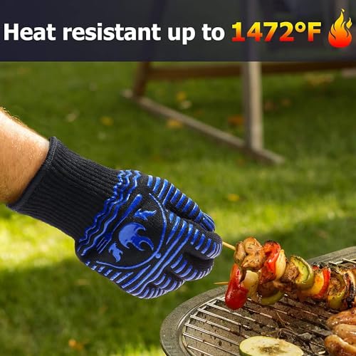 BBQ Gloves 1472°F Extreme Heat Resistant Grill Gloves