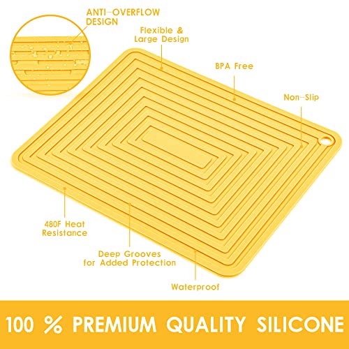 Silicone Trivets for Hot Dishes (L: Yellow)