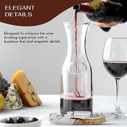 The Wine Chic Premium Professional Corkscrew Wine Opener with Elegant Wood Handle