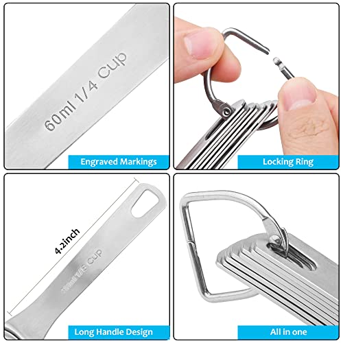 Stainless Steel Measuring Cups and Spoons Set of 16 Pieces