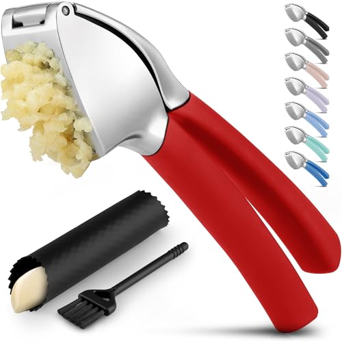 Zulay Stainless Steel Garlic Press Set