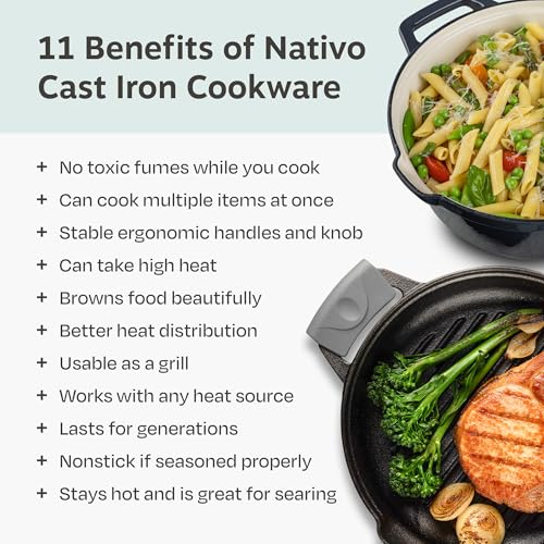 5 pc Stackable Cast Iron Cookware Set (Stormy Grey)