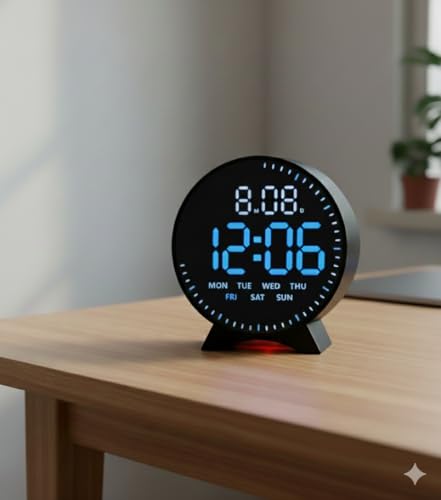 Digital LED Alarm Clock with Large Display (Moon Alarm Clock)