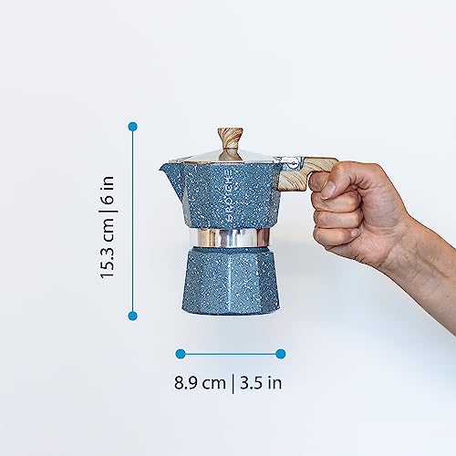 Milano Stovetop Espresso Maker Moka Pot 3 espresso Cup (3 espresso cups / Indigo)