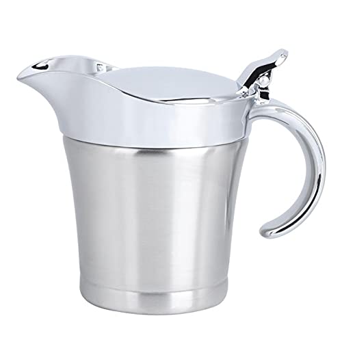 Kitchen Gravy Boat Double Layer Insulated Flavour Sauce Pot Sauce Boat Serving Ball 450 ml Kitchen Flavour Pot 304 Stainless Steel Sauce Bowl