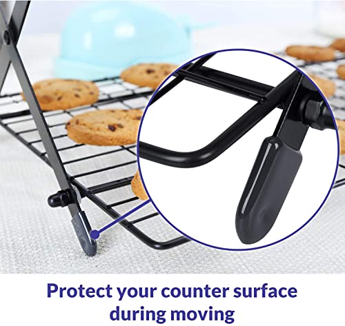 2/3/4-Tier Upgraded Collapsible Cooling Rack with Adjustable 3 Setting Design Stackable Roasting Cooking and Baking Wire Racks for Cookies, Bread, Cake Baking Gifts for Women