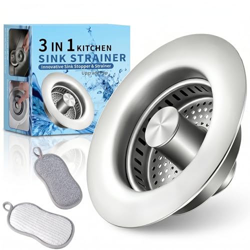 3in1 Kitchen Sink Drain Strainer & Sink Stopper