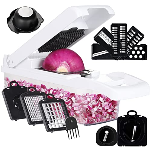 Vegetable Chopper 16in1 Veggie Chopper Slicer Cutter Food Dicer with Container Hand Guard Draining Basket