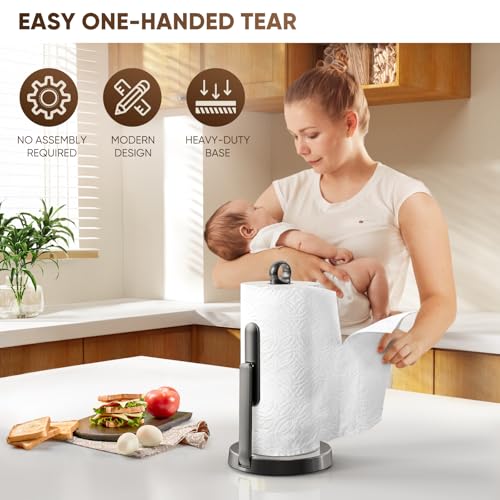 Heavy Duty Stainless Steel Paper Towel Holder with Tension Arm