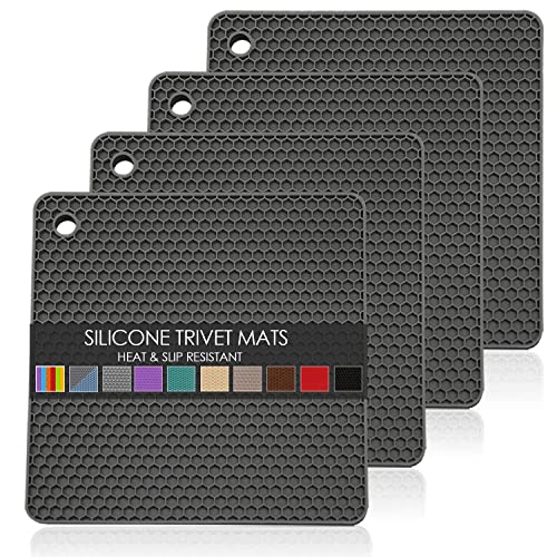 Silicone Trivet Mats Microwave Mat Pot Holders for Hot Pan and Pot Pads. Heat Resistant Counter Mats for Tables