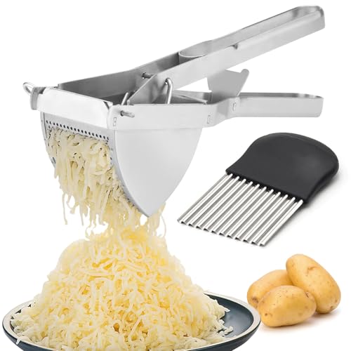 Heavy Duty Stainless Steel Professional Potato Ricer for Creamy Mashed Potatoes