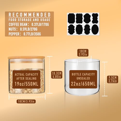 Round Glass Storage Containers with Bamboo Lids