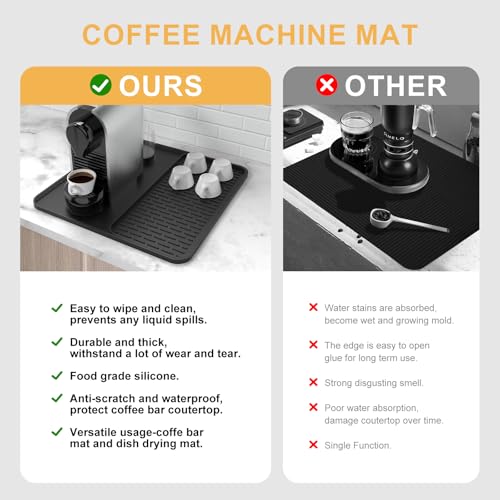 Silicone Coffee Mat with Detachable Dish Drying Mat