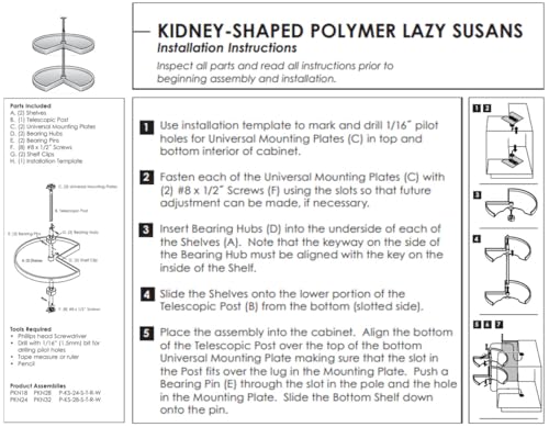 Kidney Shaped Polymer Lazy Susan Cabinet Organizer