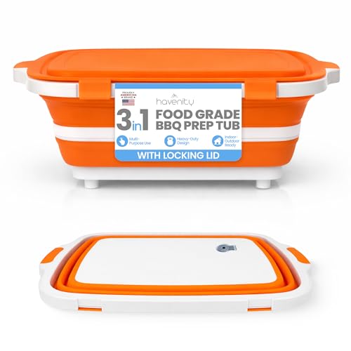BBQ Prep Tub 16L Multifunctional Camping Cutting Board with lid