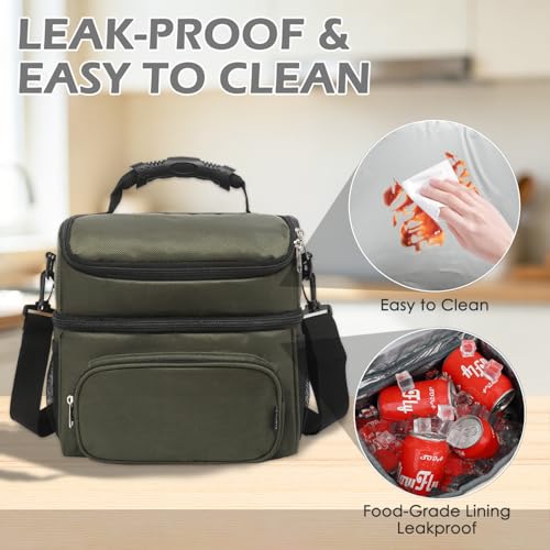 Double Layer Cooler Insulated Lunch Bag Adult Lunch Box Large Tote Bag for Men