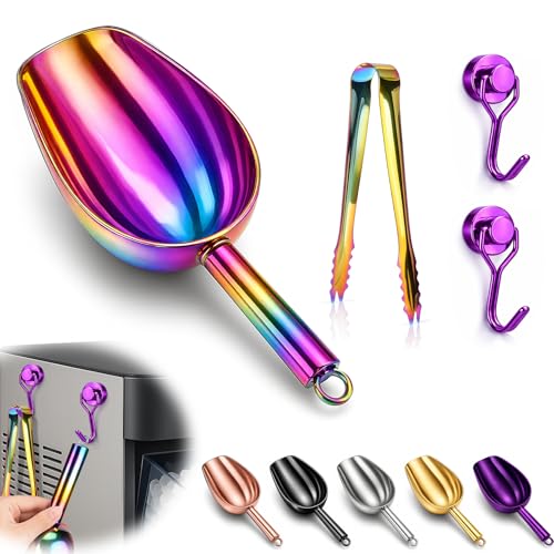 Stainless Steel Ice Scoop for Freezer with Magnetic Hook