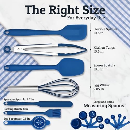 6Pc Stainless Steel Mixing Bowls with Lids Set (Blue)