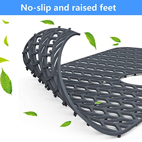 Sink Protectors for Kitchen Sink 26"x 14"Rear Silicone Sink Mat (26"x14" Rear / Gray)