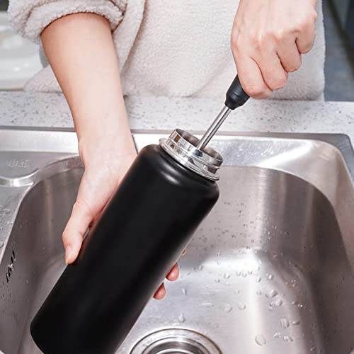 Water Bottle Cleaning Brush with 2 Replaceable Heads