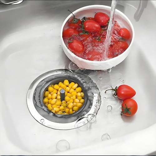 2 Pack Kitchen Sink Drain Strainer Silicone Stainless