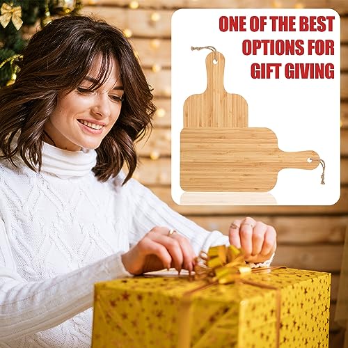 18 Pcs Bamboo Cutting Board Bulk with Handle 15" x 7" (15" X 7" / Bamboo)