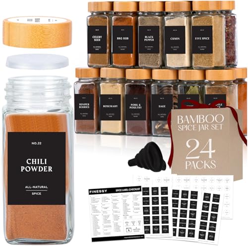 Glass Spice Jars with Labels
