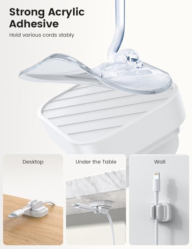 Desk Cord Organizer [1s Lock] Cable Management Holder Clips