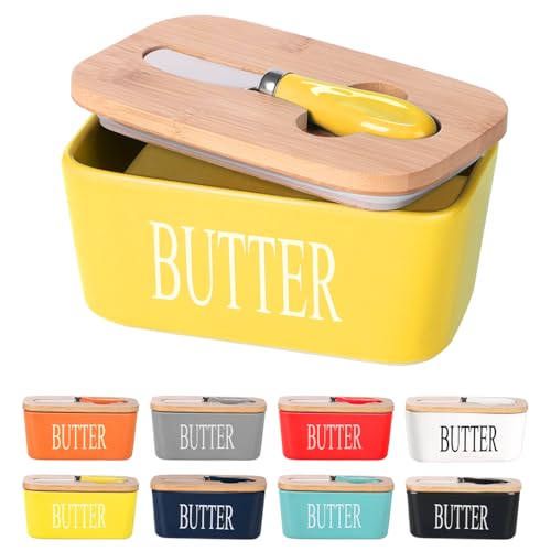 Large Butter Container Keeper Storage with Stainless Steel Butter Knife Spreader