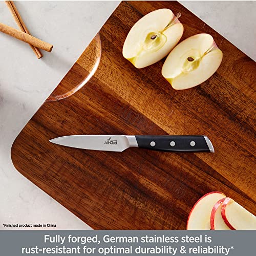 Forged German Stainless Steel Paring Knife (Silver/Black / 3.5")