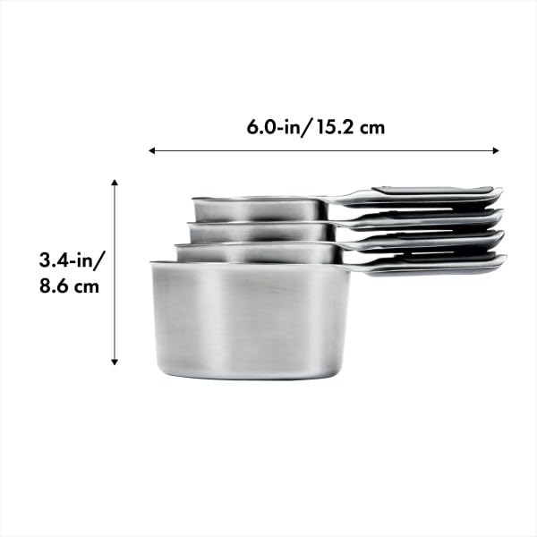 Good Grips 4 Piece Stainless Steel Measuring Cups with Magnetic Snaps (4 count / Cups)
