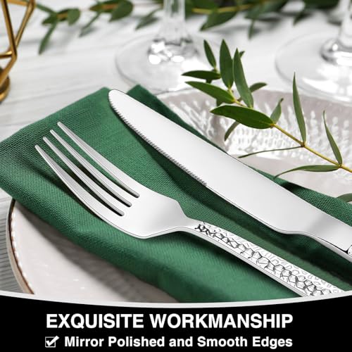 Hammered Silverware Set