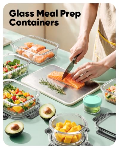 40 PCS Glass Food Storage Containers with Lids (40 PCS)