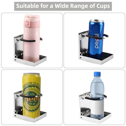 4 Pack Stainless Steel Adjustable Folding Cup Holder
