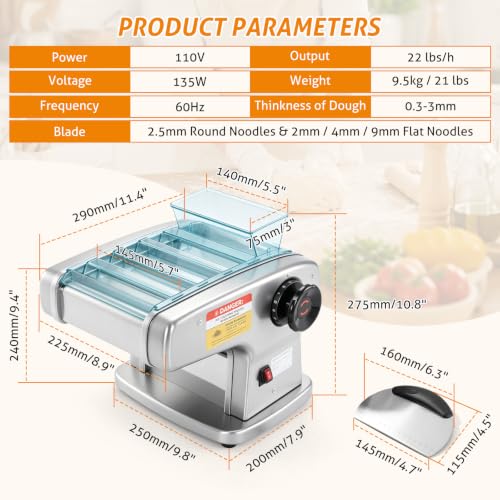 Electric Pasta Maker 4 IN1 Pasta Roller Noodle Pressing Machine